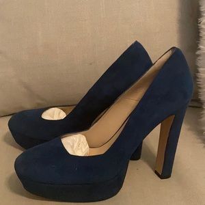 Blue Suede Platform Heel from Donald Pliner Sz 10